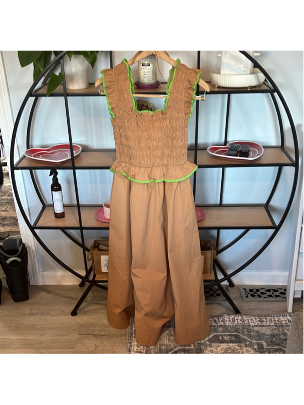 Women's Brown Dress with Green Trim Free people XS